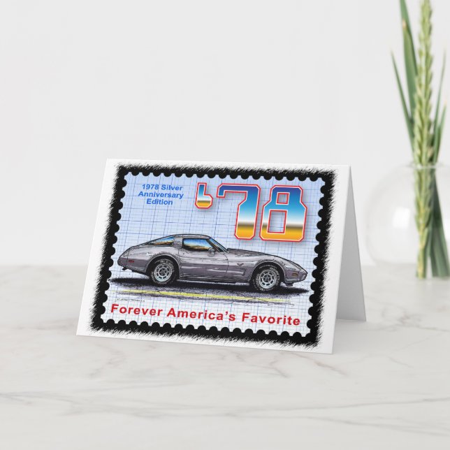 1978 Silver Anniversary Edition Corvette Card (Front)