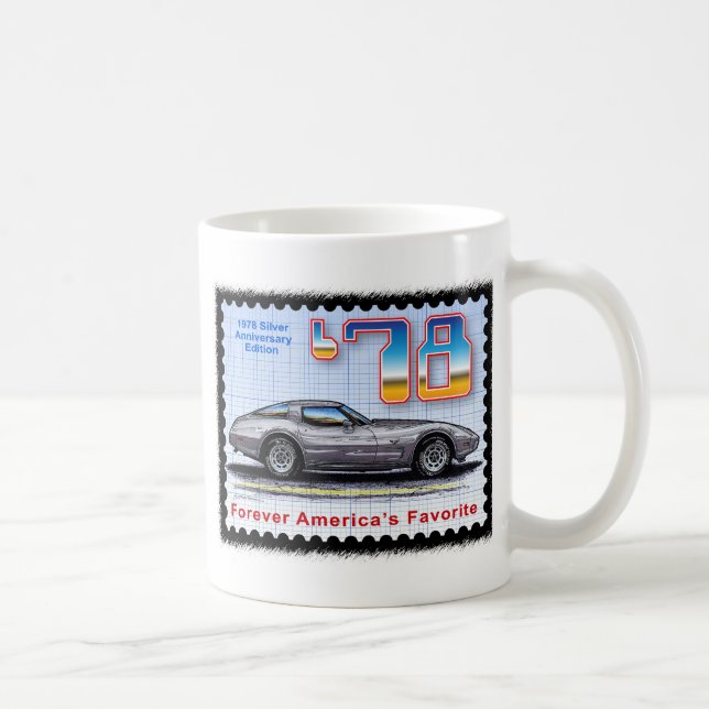 1978 Silver Anniversary Special Edition Corvette Coffee Mug (Right)