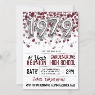 1979 High School College Reunion Invitation