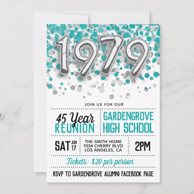 1979 High School College Reunion Invitation (Front)