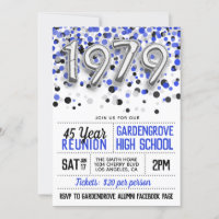 1979 High School College Reunion Invitation