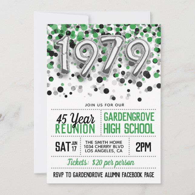 1979 High School College Reunion Invitation (Front)