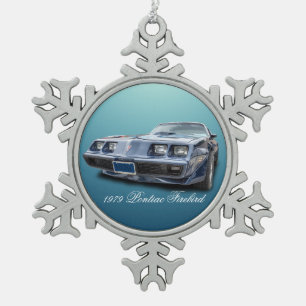 1979 PONTIAC FIREBIRD SNOWFLAKE PEWTER CHRISTMAS ORNAMENT