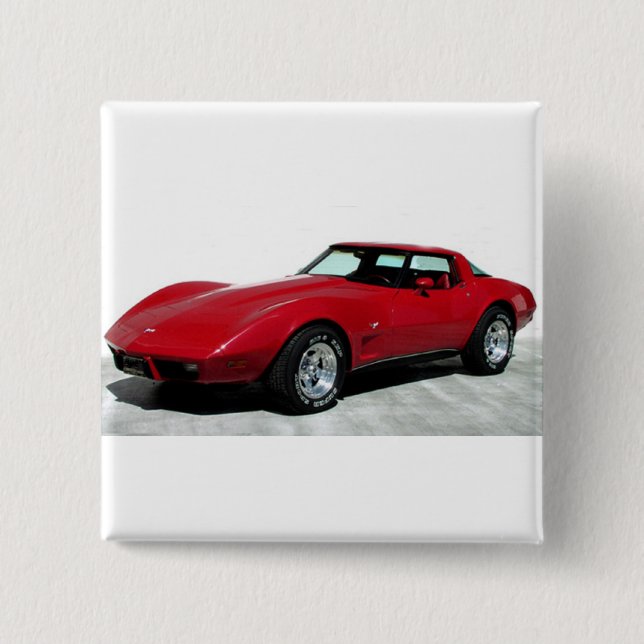 1979 Red Classic Car 15 Cm Square Badge (Front)