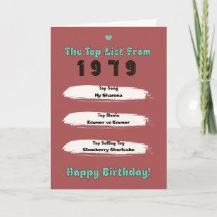 1979 Top List Birthday Card