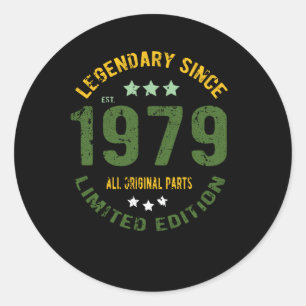 1979 Vintage Birthday Classic Round Sticker