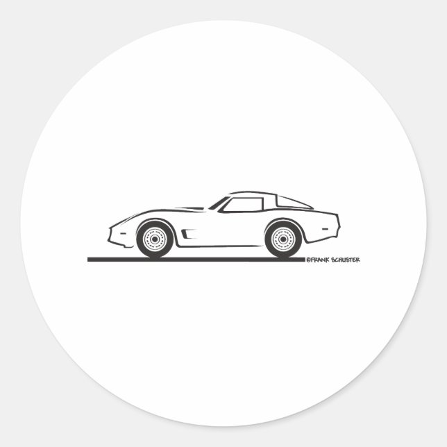 1980-82 Chevrolet Corvette Classic Round Sticker (Front)