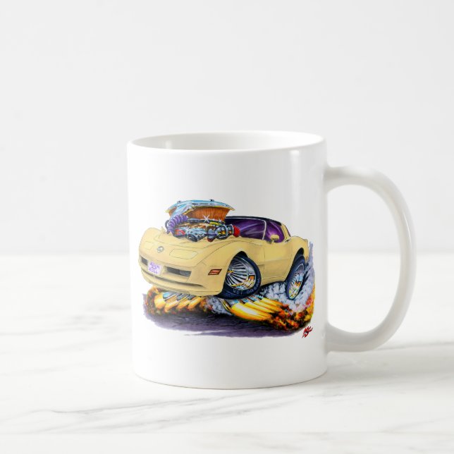 1980-82 Corvette Tan Car Coffee Mug (Right)