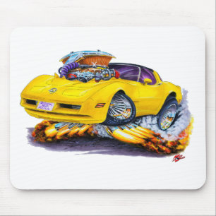1980-82 Corvette Yellow Car Mouse Pad