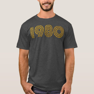 1980 Birth Year Glitter Effect T-Shirt