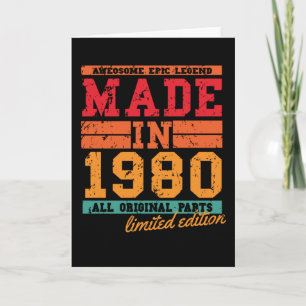 1980 Birthday Vintage Saying Card