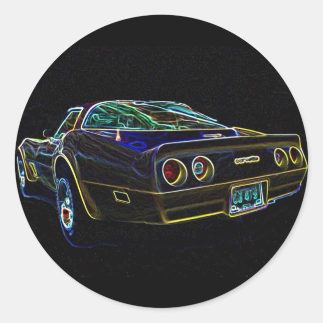 1980 Corvette Classic Round Sticker (Front)
