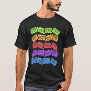 1980 Generation Costume Party Colourful Cassettes  T-Shirt