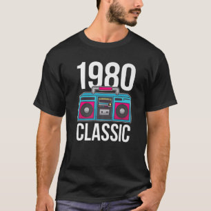 1980 Year Of Birth I Retro Boombox B-Day T-Shirt
