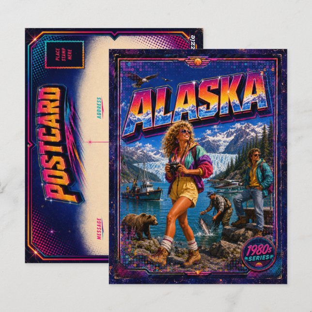 1980s Alaska Postcard 80s Retro (Front/Back)