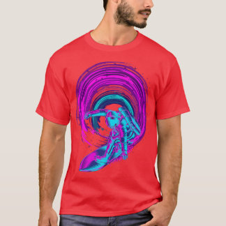 1980s Art Synthwave Surfing Vaporwave Surfer Astro T-Shirt