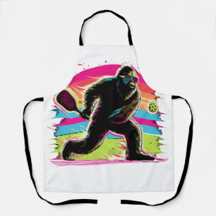 1980s Bigfoot Sasquatch Playing Pickleball 1 Apron