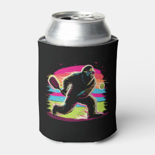 1980s Bigfoot Sasquatch Playing Pickleball 1 Can Cooler