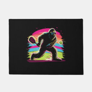 1980s Bigfoot Sasquatch Playing Pickleball 1 Doormat