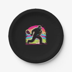 1980s Bigfoot Sasquatch Playing Pickleball  1 Paper Plate