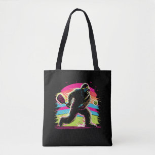 1980s Bigfoot Sasquatch Playing Pickleball  1 Tote Bag