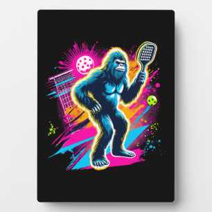 1980s Bigfoot Sasquatch Playing Pickleball Plaque