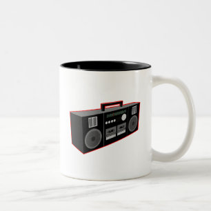 1980s Boombox Two-Tone Coffee Mug