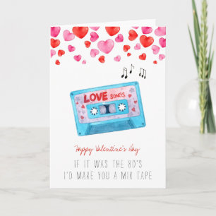 1980's Cassette Tape Retro   Valentine's Day Love  Holiday Card