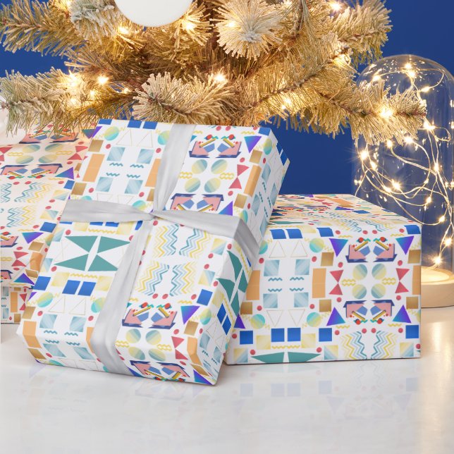 1980s classic Geometric abstract pattern vintage Wrapping Paper (Holidays)