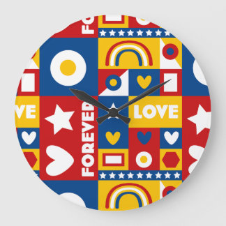 1980s Forever Love Pop Art Design Clock