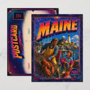 1980s Maine Postcard 80s Retro
