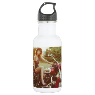 1980s Motorcycle Pinup Girl 532 Ml Water Bottle