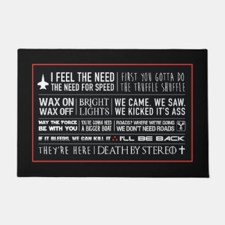 1980's movie quotes door mat