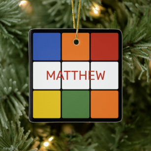 1980s Puzzle Cube Game Toy Personalised Ceramic Ornament
