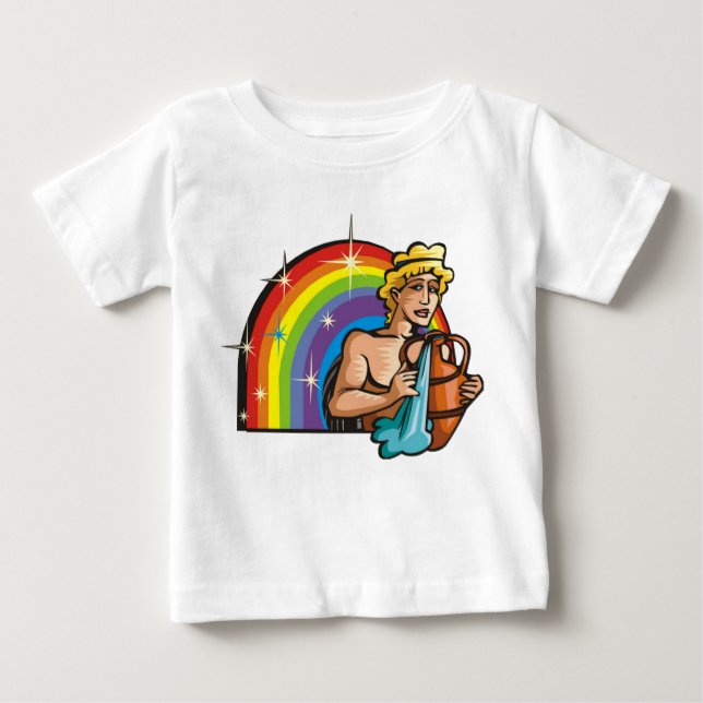 1980s Rainbow with Aquarius Man with Water Vase Baby T-Shirt (Front)