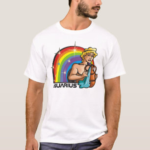 1980s Rainbow with Aquarius Man with Water Vase T-Shirt
