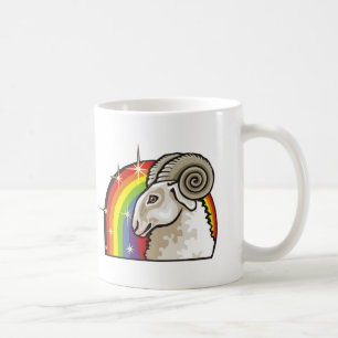 1980s Rainbow with Aries Ram Coffee Mug