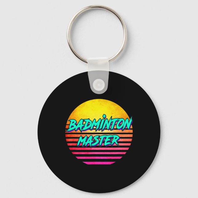 1980s Retro Badminton Master  Key Ring (Front)