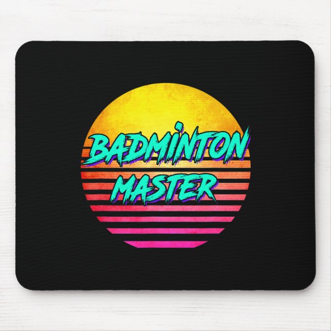 1980s Retro Badminton Master  Mouse Pad (Front)