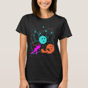 1980s Retro Style Bowler Team 80's Bowling T-Shirt
