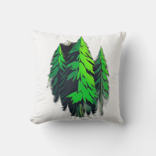 1980s Sci-Fi Geometric Forest Cushion