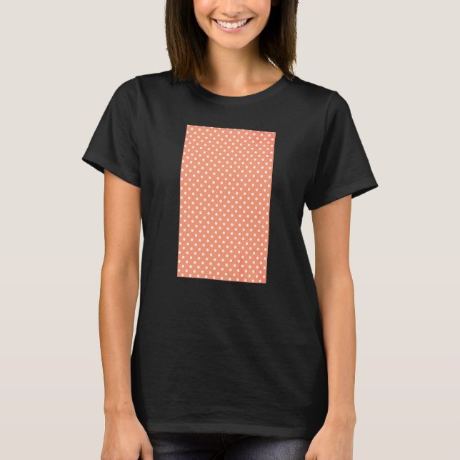 1980's SMALL POLKADOT GEOMETRIC PATTERN APRICOT AN T-Shirt (Front)