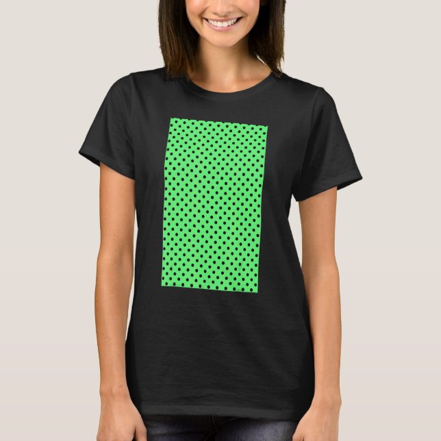 1980'S SMALL POLKADOT GEOMETRIC PATTERN MINT GREEN T-Shirt (Front)