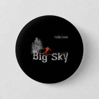 1980s Style Big Sky Montana Vintage Skiing T Shirt 6 Cm Round Badge