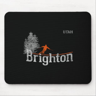 1980s Style Brighton Utah Vintage Skiing Mouse Pad