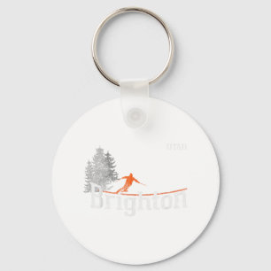 1980s Style Brighton Utah Vintage Skiing T-shirt T Key Ring