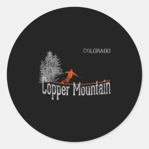 1980s Style Copper Mountain Colorado Vintage Skiin Classic Round Sticker