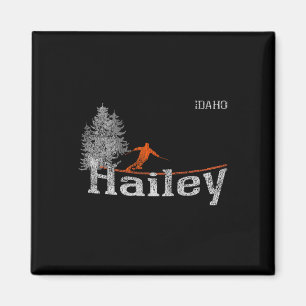 1980s Style Hailey Idaho Vintage Skiing Magnet
