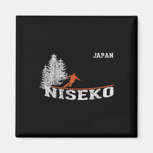 1980s Style Niseko Japan Vintage Skiing Magnet