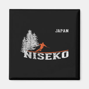 1980s Style Niseko Japan Vintage Skiing Magnet